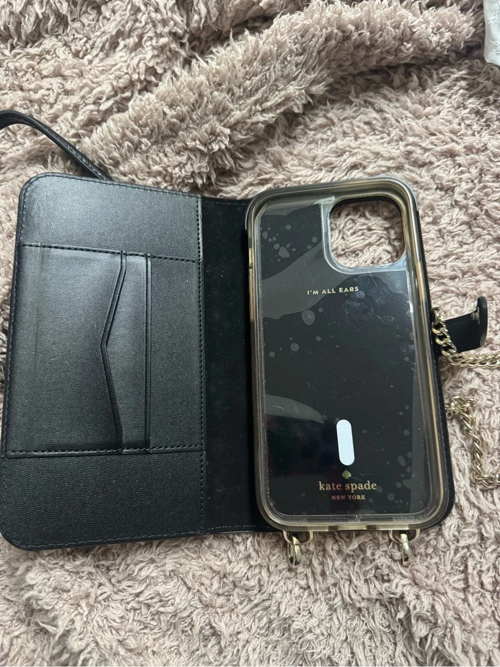 kate spade Black & White Polka Dot Crossbody Phone Case 12 pro